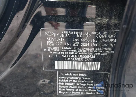 2018 Hyundai Elantra Sport из США, поврежденный, VIN KMHD04LB7JU558438